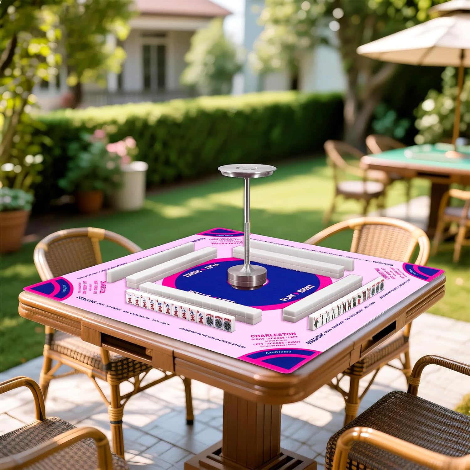 Tapete De Mesa De Mahjong Com Redução De Ruído, Verde B Tapete De Mesa De Mahjong Com Redução De Ruído, Verde B