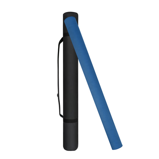 Haze Blue Mahjong Mat folded to 16×8 inches for compact storage with protective travel sleeve