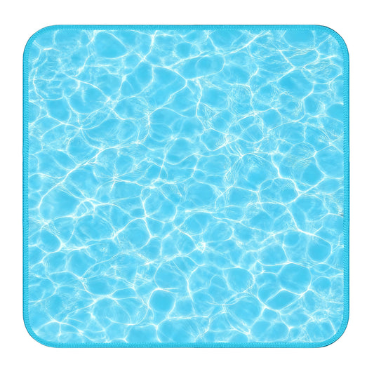 Close up texture of blue water pool design mahjong play mat
