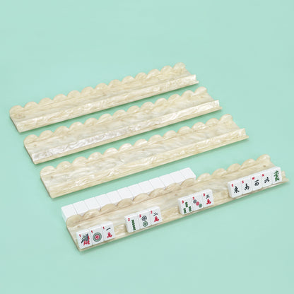 Scallop Acrylic Mahjong Rack with Magnetic Pusher - – Set of 4 for American Mahjong