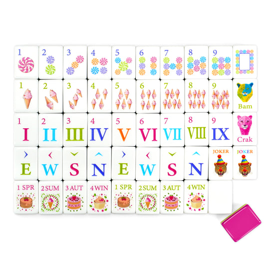 Luxury Pink Panther Mahjong Set | Designer Engraved 4-Layer Mahjong Tiles