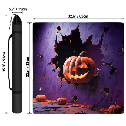 83cm Halloween mahjong table mat dimension diagram showing mat size and storage bag measurements
