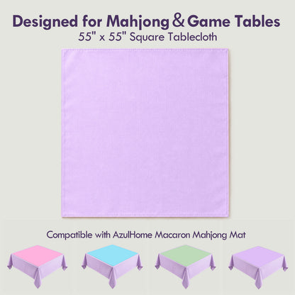 Lavender Mahjong Tablecloths for Card Tables, Square Table Cover