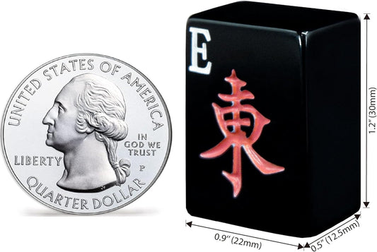 American Mahjong Game Set with 166 Black Tiles 1.2''(30mm)