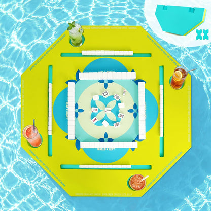 Floating Mahjong Mat/Table for Pool - Fluorescent Green