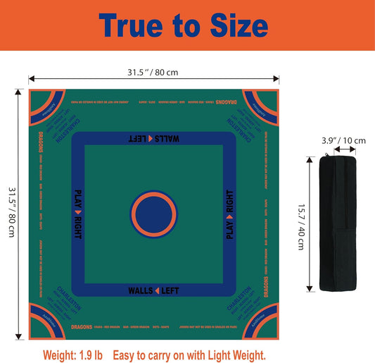 Mahjong Mat with Carrying Bag（Green）