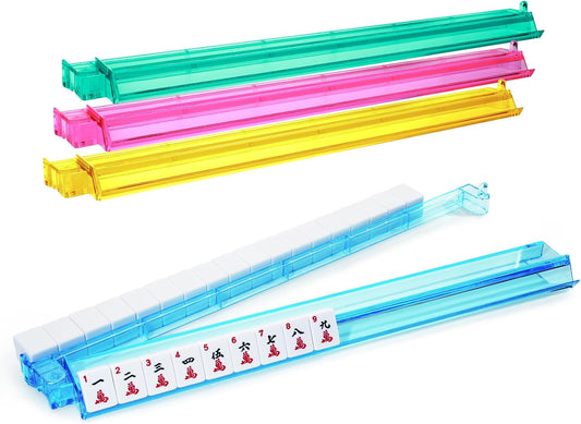 4pc Mahjong Racks with Pushers, 18''Multi-Color Acrylic