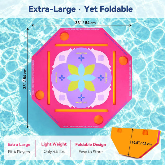 Floating Mahjong Mat/Table for Pool - Rose Pink