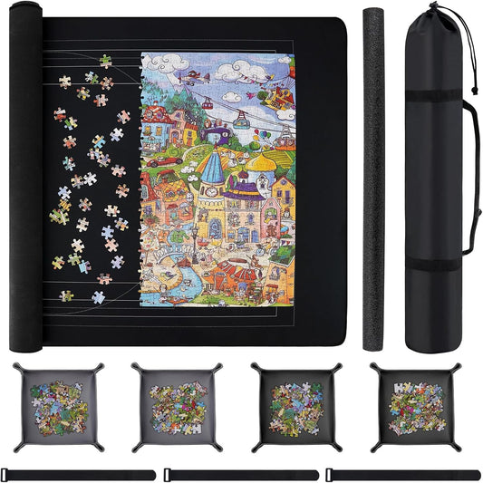 Puzzle Mat Roll Up with Drawstring Storage Bag