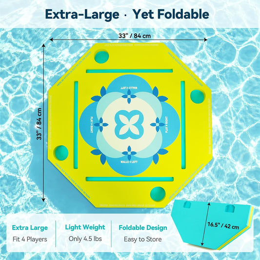Floating Mahjong Mat/Table for Pool - Fluorescent Green
