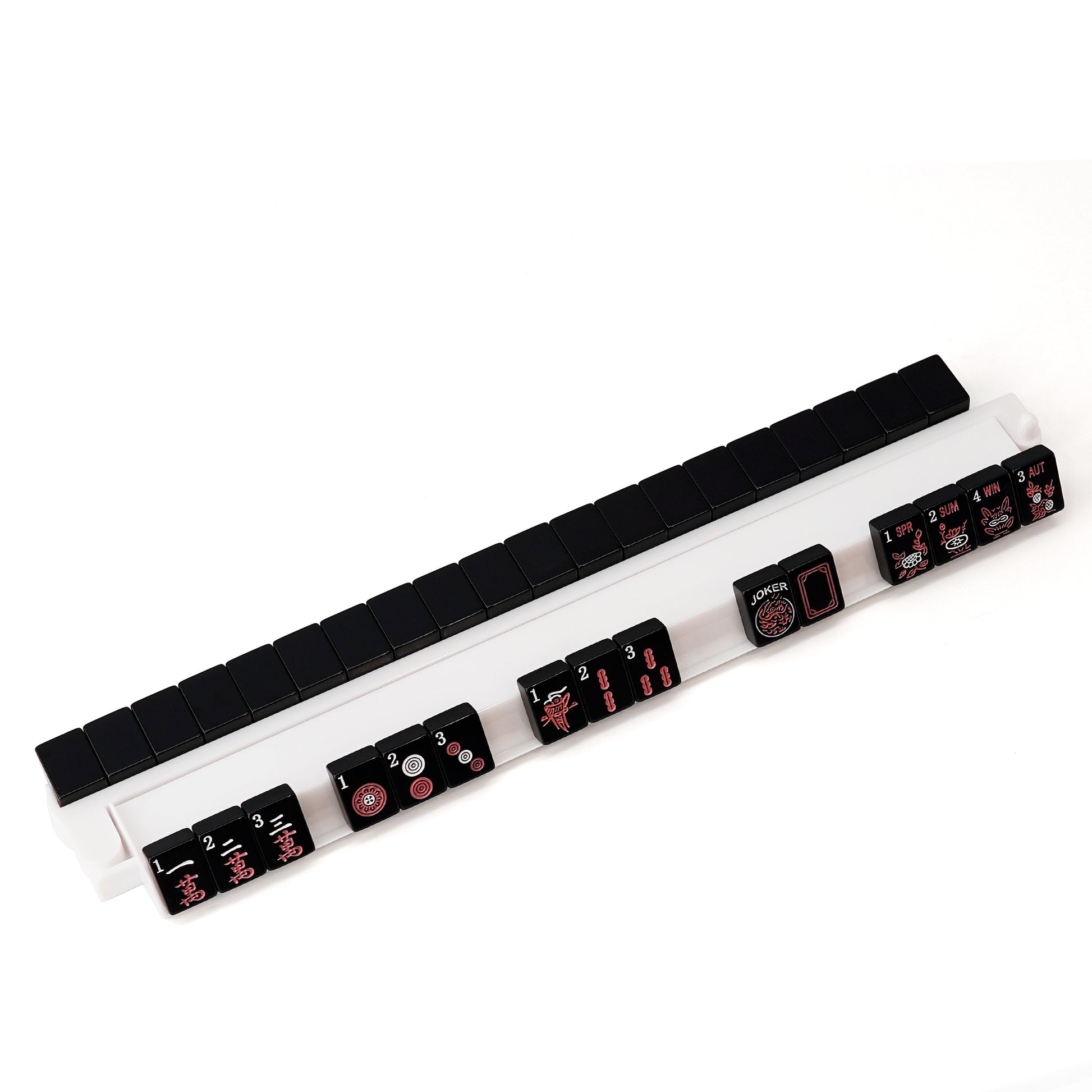 minimal black mahjong racks designed for a clean and organized tabletop setup