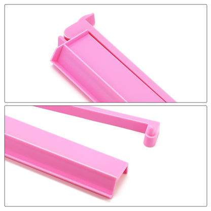 Close-up detail of Cherryblossom pink acrylic Mahjong rack with built-in pusher
