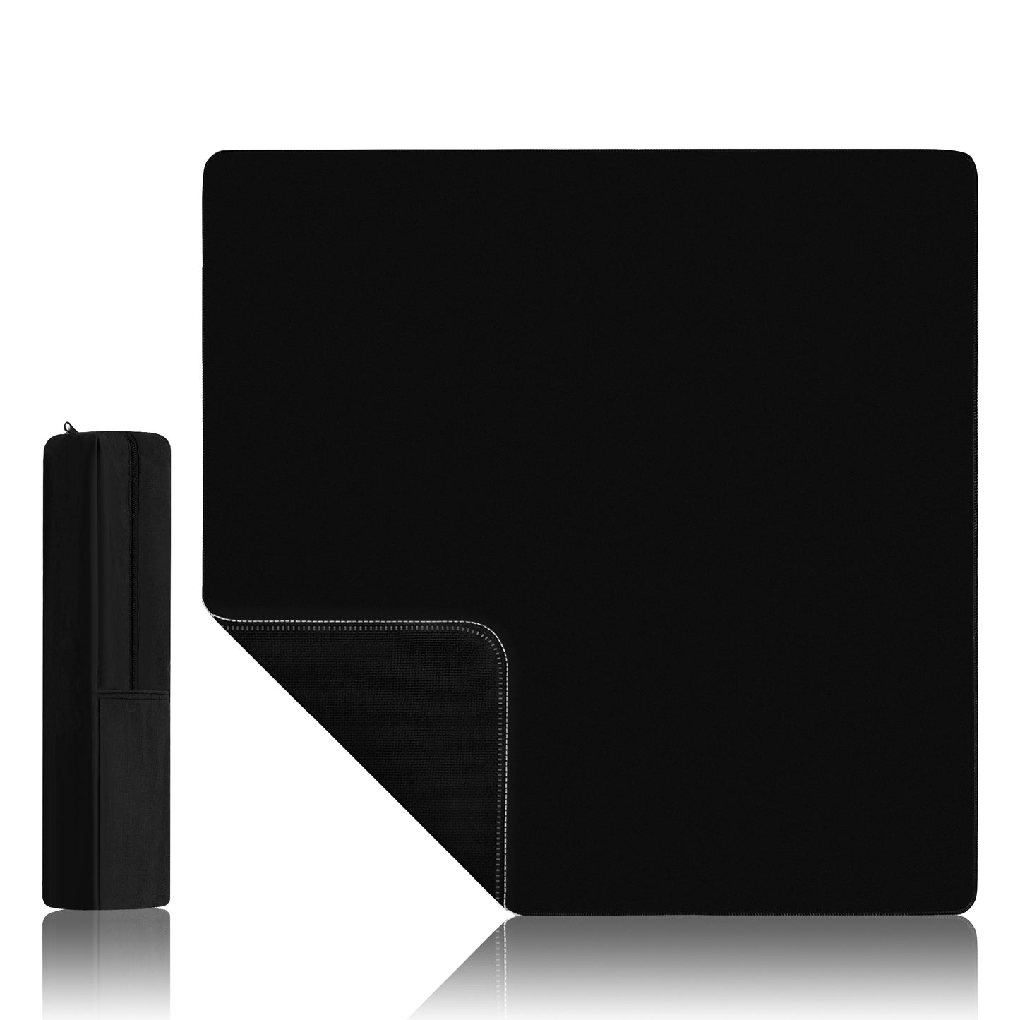 Classic Black Mahjong Mat with non‑slip synthetic rubber base for stable, quiet gameplay