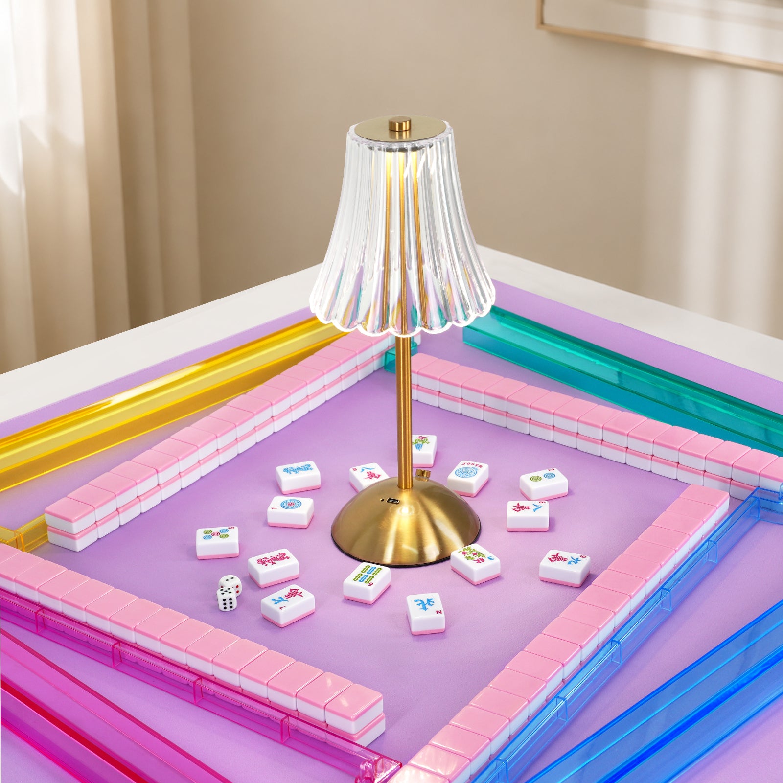 Cotton Candy American Mahjong set styled for a colorful Mahjong game night