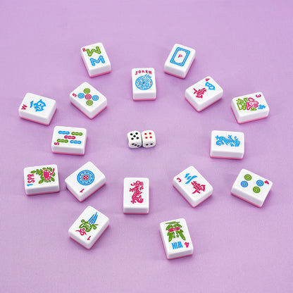 Cotton Candy American Mahjong tiles arranged on a soft pink background