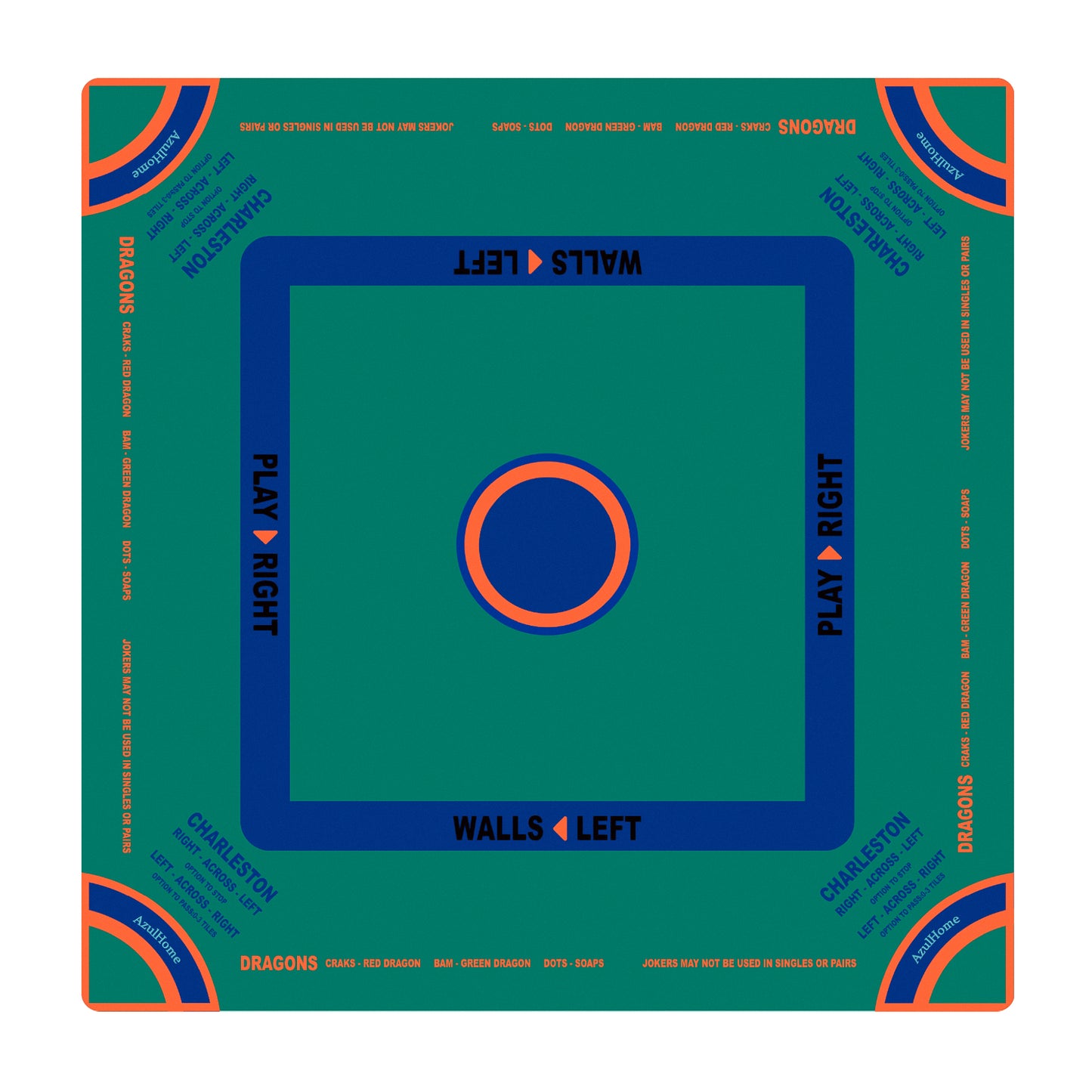 Green Jade Mahjong Table Mat with non‑slip, noise‑reducing surface for gameplay