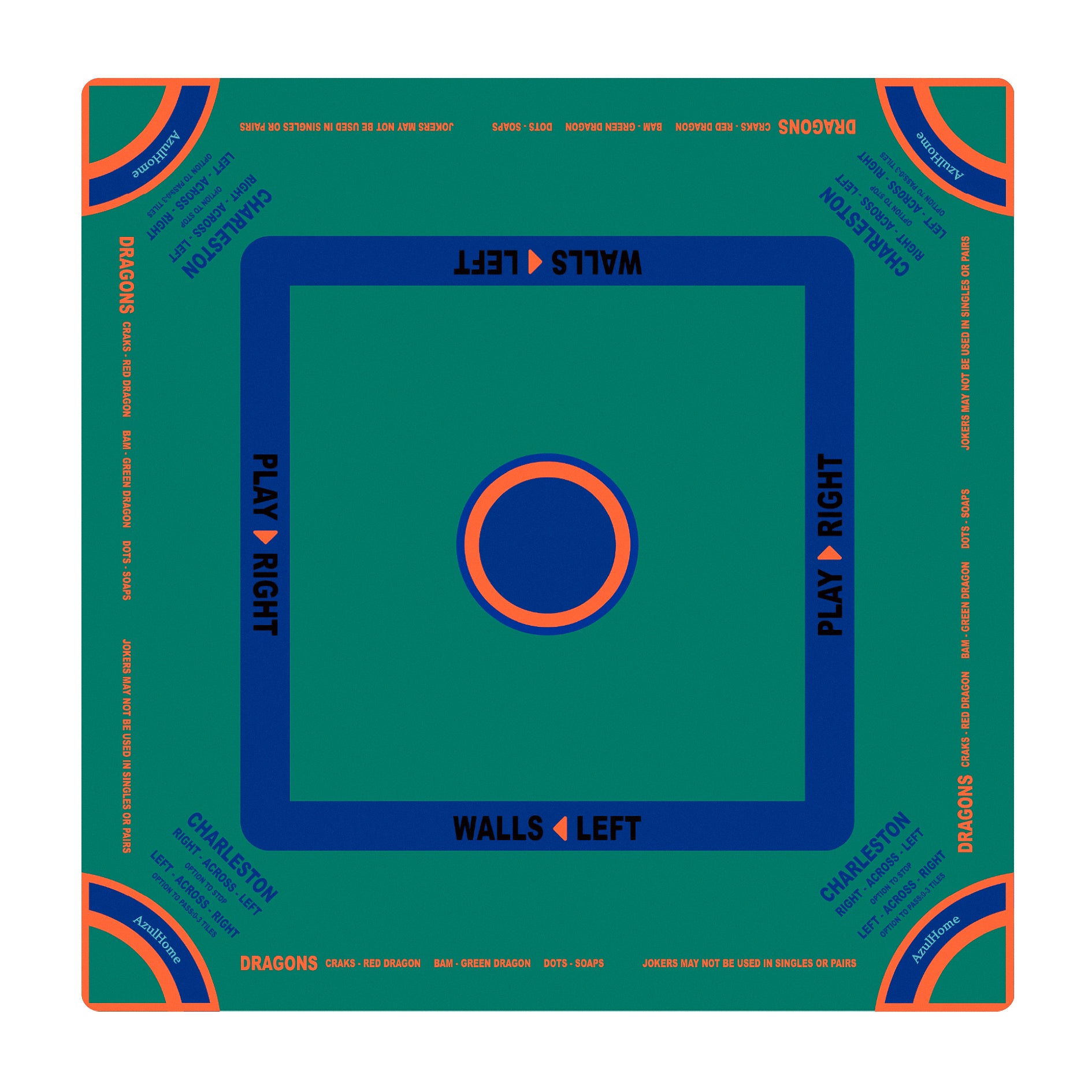 Green Jade Mahjong Table Mat with non‑slip, noise‑reducing surface for gameplay