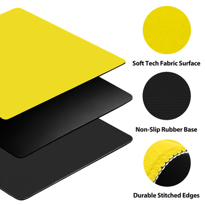 Close‑up of Lemon Yellow Mahjong Mat showing vinyl surface texture and durable edge finish