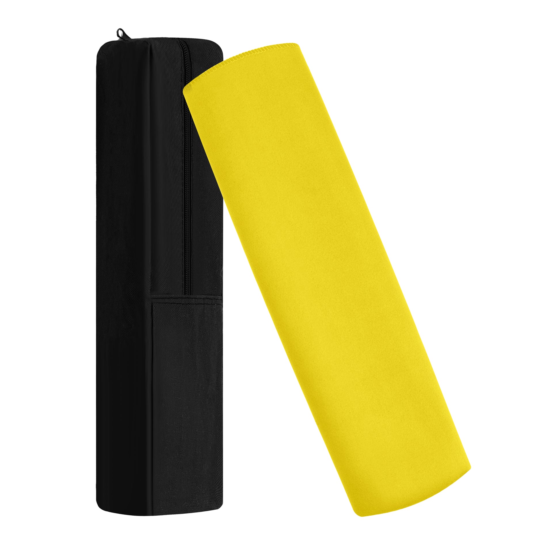 Lemon Yellow Mahjong Mat folded to 16×8 inches for compact storage with travel sleeve