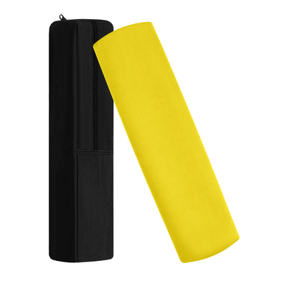 Lemon Yellow Mahjong Mat folded to 16×8 inches for compact storage with travel sleeve