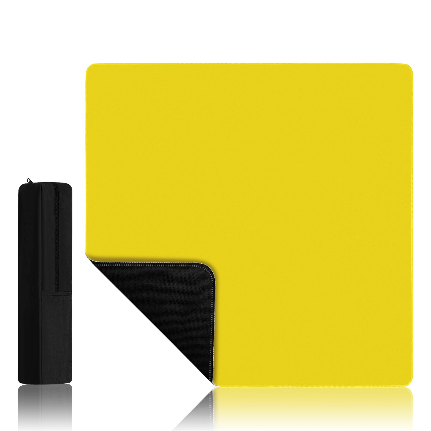 Lemon Yellow Mahjong Mat with non‑slip synthetic rubber base for stable, quiet gameplay