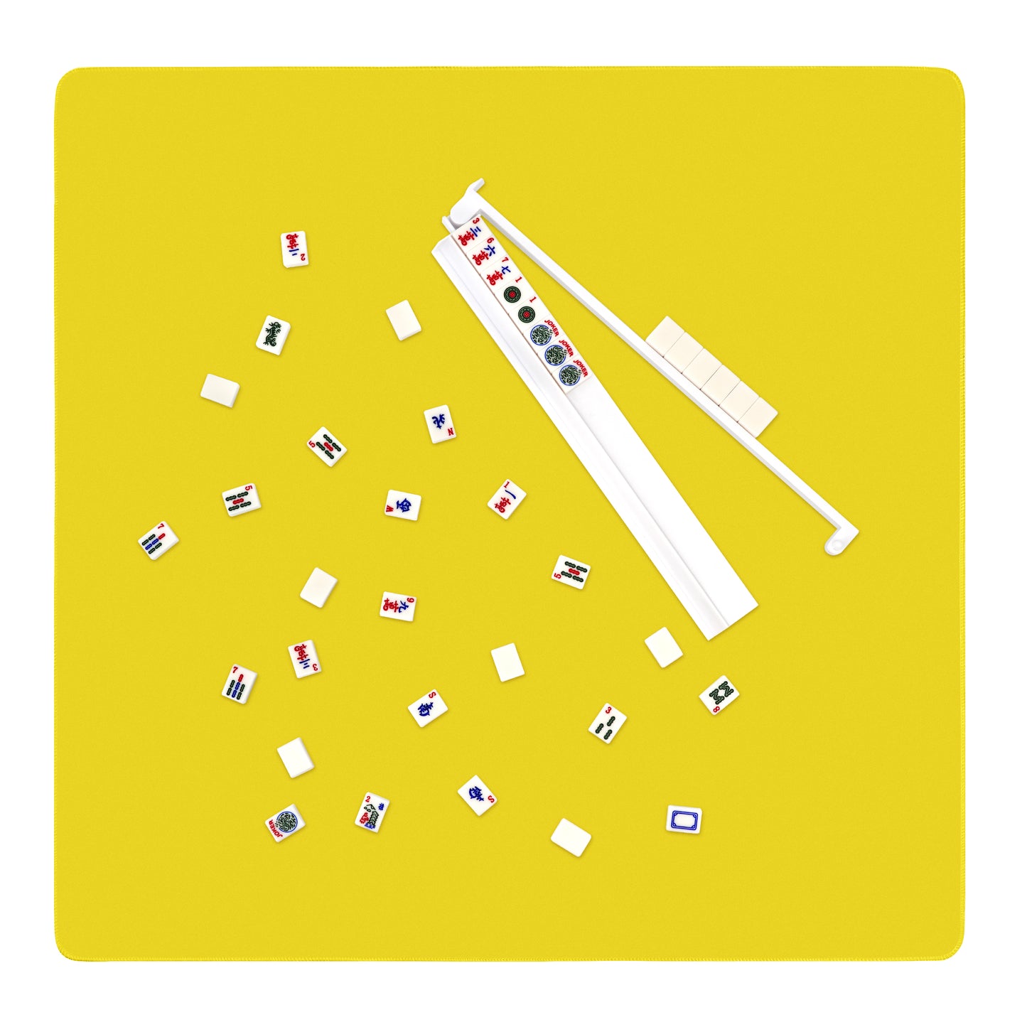 Lemon Yellow Mahjong Mat displayed with Mahjong tiles for organized NMJL‑friendly play
