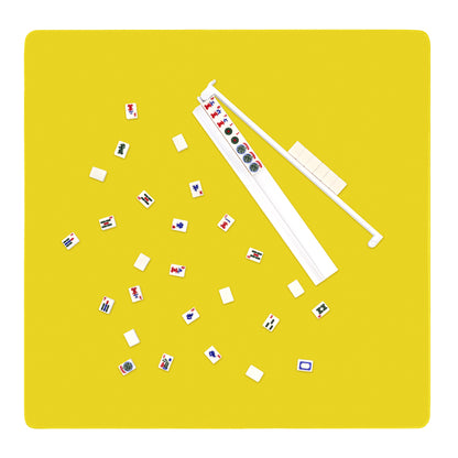 Lemon Yellow Mahjong Mat displayed with Mahjong tiles for organized NMJL‑friendly play