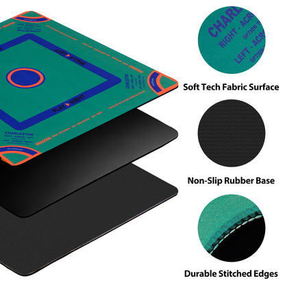Non‑slip backing of the Green Jade Mahjong Mat for stable tile and card play