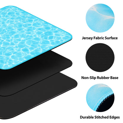 Mahjong play mat with stitched edges, non slip rubber base, and smooth surface