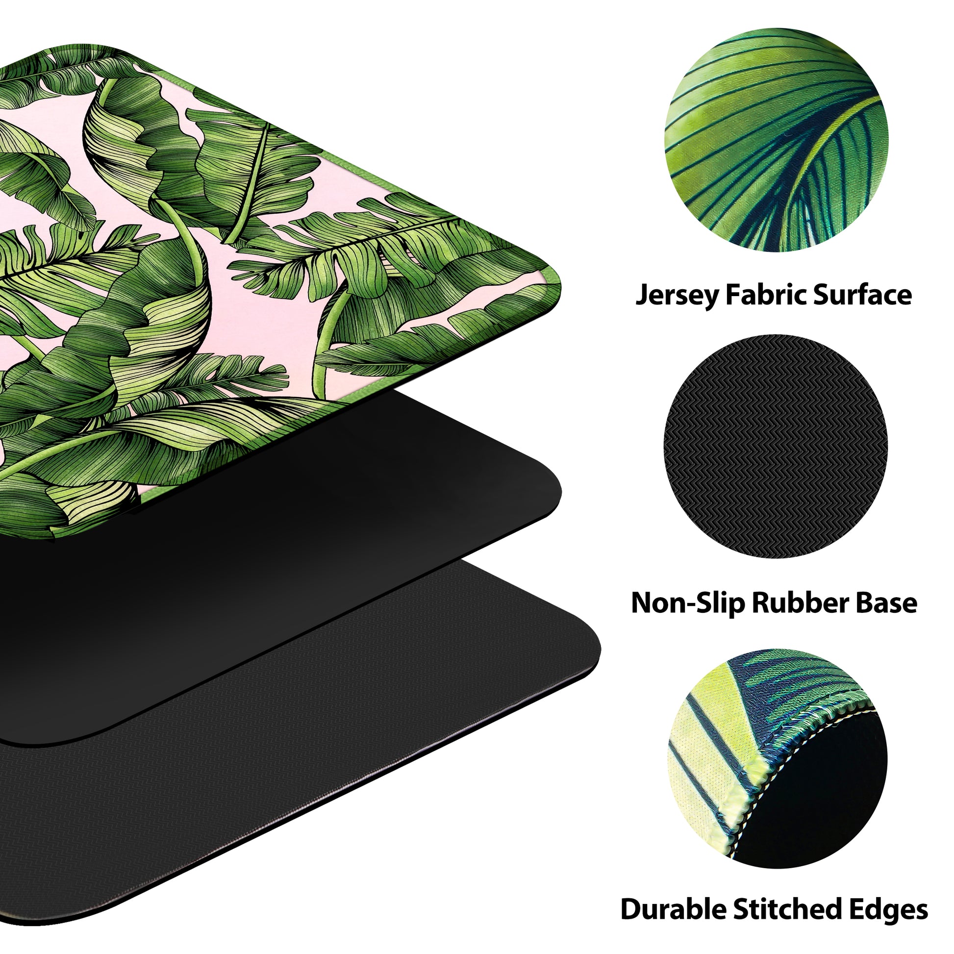 Mahjong play mat with stitched edges, non slip rubber base, and smooth surface