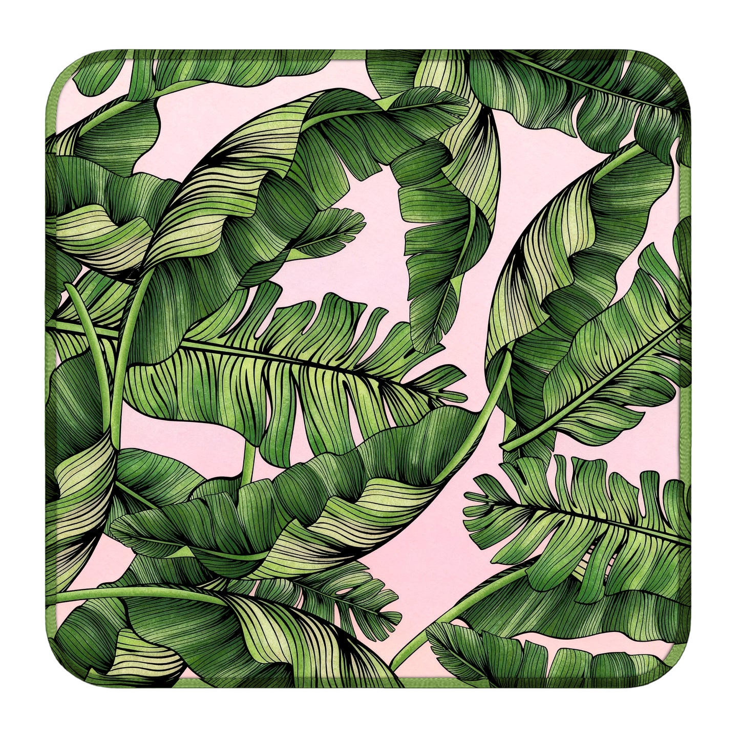 Close up texture of tropical palm leaf design mahjong play mat