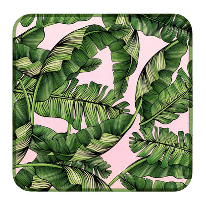 Close up texture of tropical palm leaf design mahjong play mat