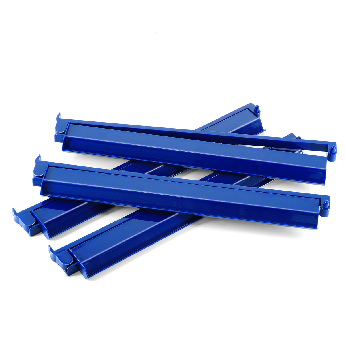 Midnight Blue acrylic Mahjong rack and pusher set stacked on white background