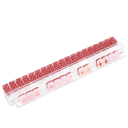 Pink leopard print mahjong racks for Luxury Pink Panther Mahjong Set