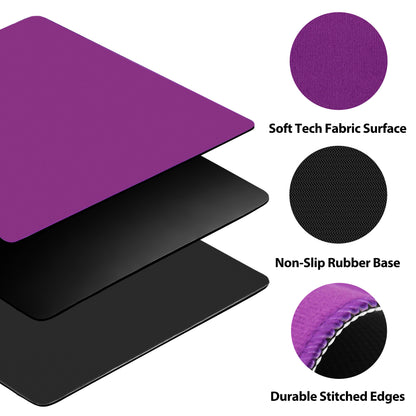 Close‑up of Velvet Purple Mahjong Mat showing vinyl surface texture and durable edge finish
