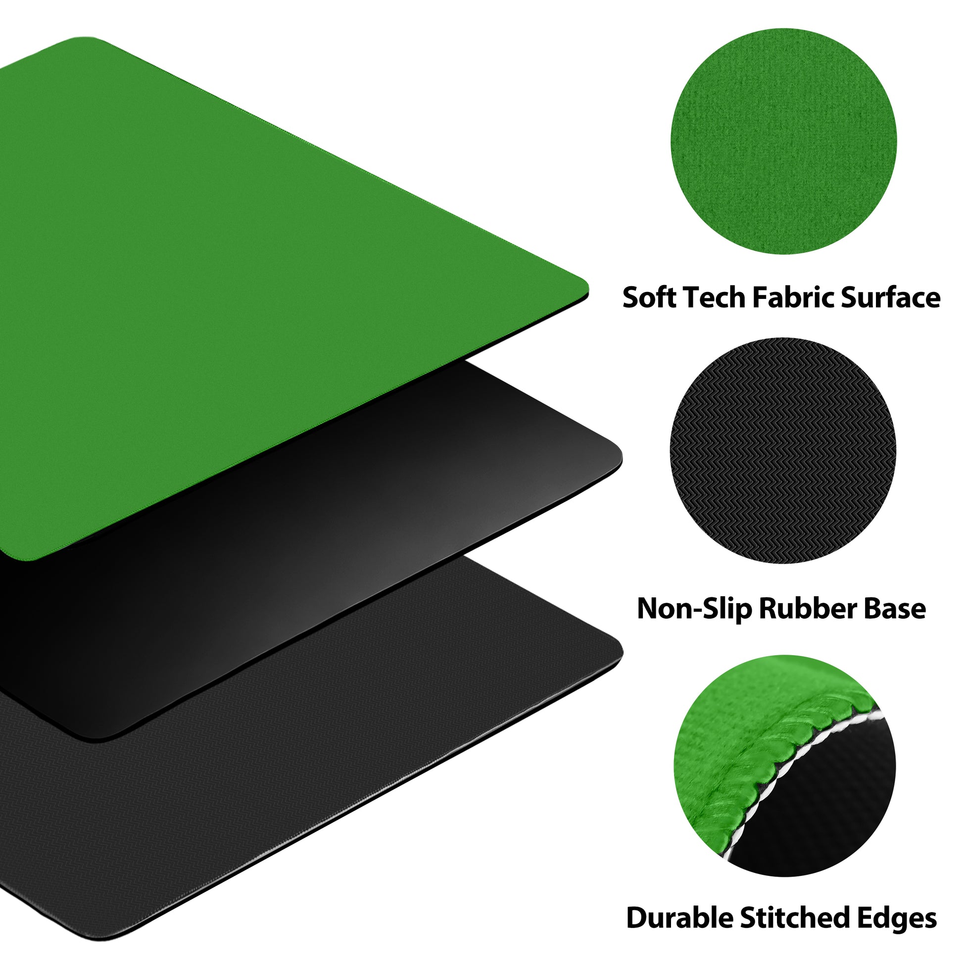 Close‑up of Vibrant Green Mahjong Mat texture showing soft synthetic rubber material