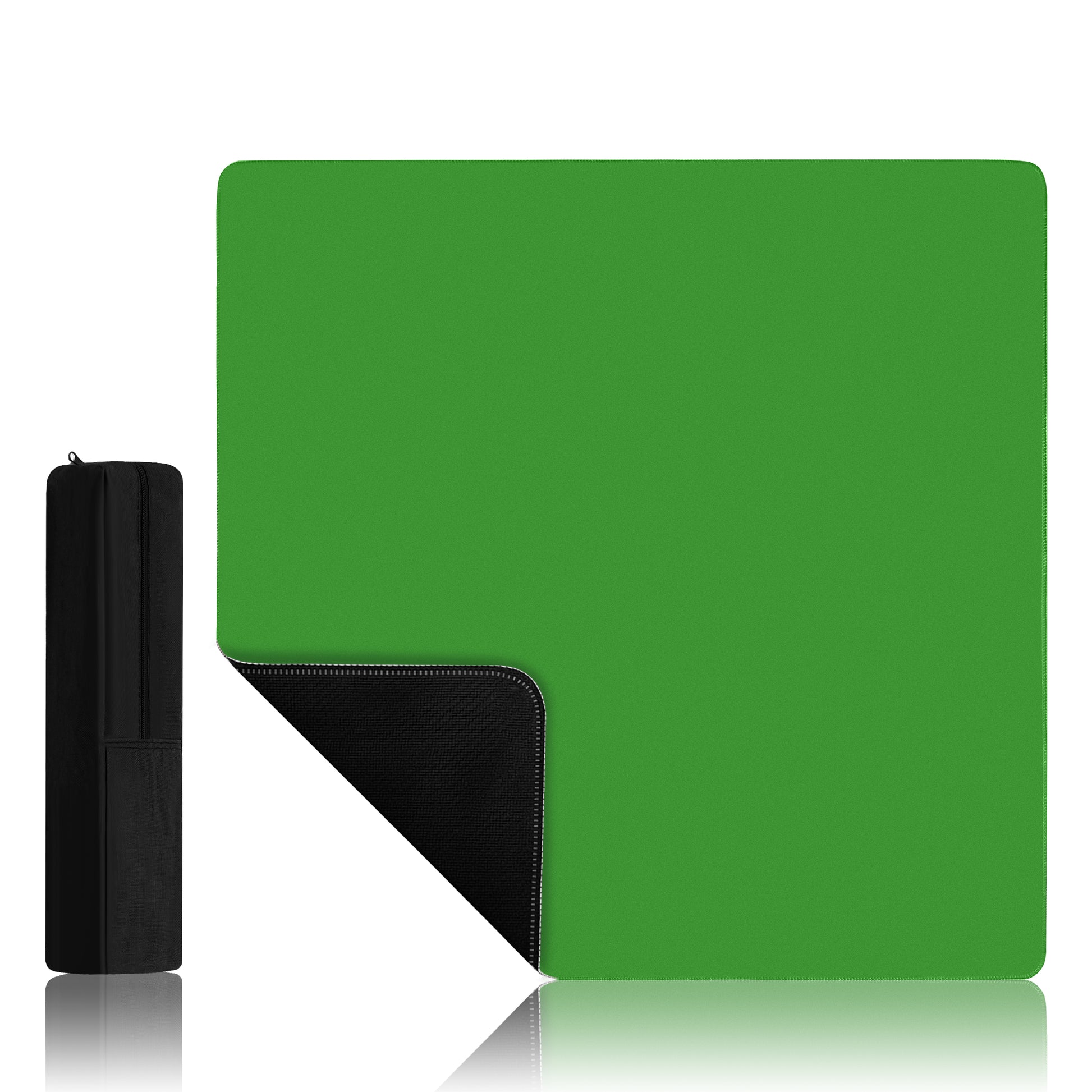 Vibrant Green Mahjong Mat laid flat on table for quiet, stable NMJL gameplay